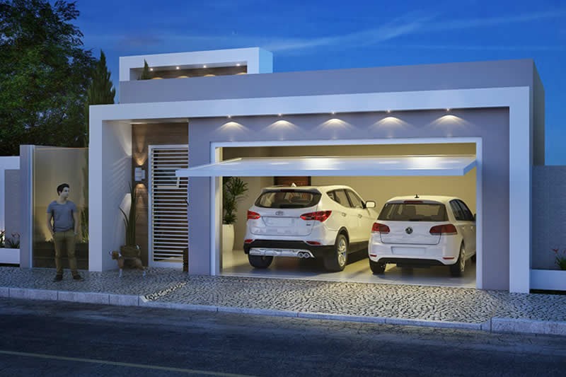 Modelo Família — casa moderna com garagem para dois carros